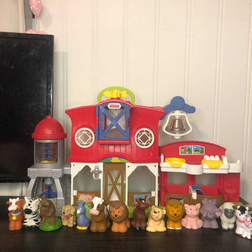Fisher-Price Red and White Farm Playset with Animal Figures